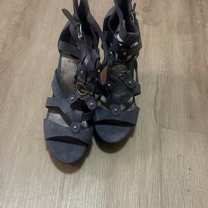 Guess Women's Dark Gray Strappy Heels